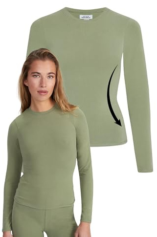 Style & Republic Damen Figurbetont Langarm T-Shirt aus Baumwolle– Weiches Atmungsaktiv Rundhals sportoberteil- Activewear für Damen, Gym Running Yoga- Sportstop Sommer Fitnesswear
