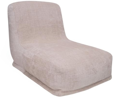 NOVELY Bodensessel Creta – Moderner Lounge-Sessel mit Rückenlehne - Weicher Stoffbezug - Perfekt zum Relaxen, Lesen oder Meditieren (05 Creme)
