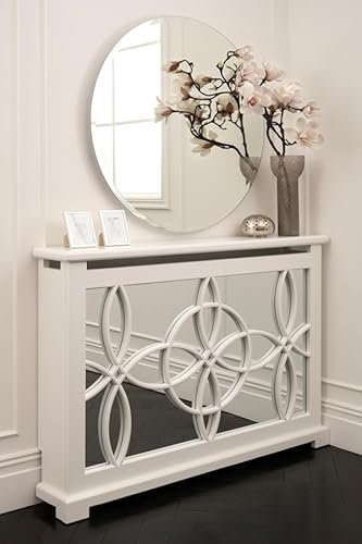 MY Furniture Etienne Standard Mirrored Radiator Cover – Luxury Bevelled Glass Heating Cabinet for Living Rooms, Bedrooms, Hallways or Entryways – Fully Assembled Design
