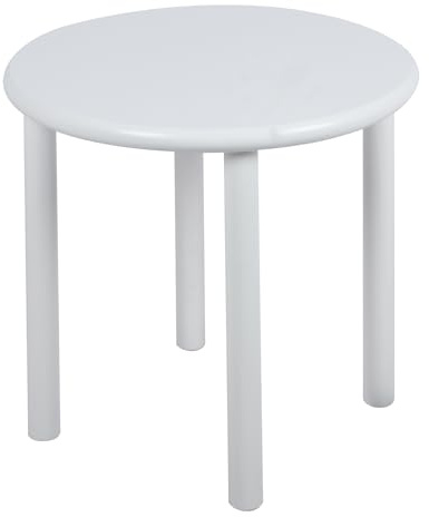 BEGRYF runder Beistelltisch 45 cm, Weiß kleiner Wohnzimmertisch mit MDF-Tischplatte und Kiefernholzbeinen, weißer Sofatisch für Wohnzimmer, Schlafzimmer und Flur, 45 x 42 cm