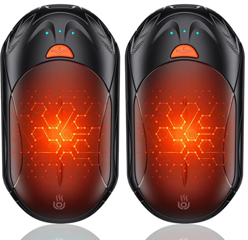 Handwärmer Elektrisch 6000mAh, OUTJUT 2 Pack Handwärmer Wiederaufladbar Tragbare Taschenwärmer USB Hand Warmers 3 Heizmodi Schnelles Aufheizen, für Outdoor Sport im Winter, Geschenk Weihnachten