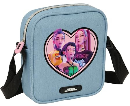 K-POP Demon Hunters HUNTR/X Kleine Umhängetasche, Kindertasche, ideal für Kinder von 5 bis 14 Jahren, bequem und vielseitig, robust, 16 x 4 x 18 cm