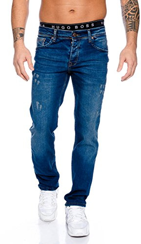 Rock Creek Jeans Herren Hose Regular Fit Gerades Bein Denim M31 | Klassische Herrenjeans mit geradem Schnitt, lange Jeanshose und Herrenhose für Alltag, Freizeit, Büro und Casual-Looks