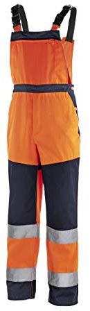 teXXor 4335-30 Warnschutz-Latzhose Buffalo, Größe 30, Warnorange/Marineblau
