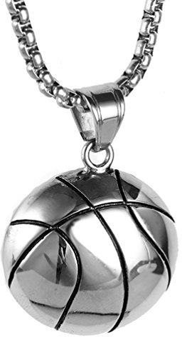 PAURO Herren Edelstahl Basketball Sport Halskette AnhäNger Mit Kette