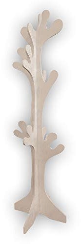 Lupia - Appendiabiti da Terra Albero Corda in Legno 40x170 cm, Beige, 20 Ganci Arrotondati, Montaggio Facile, Design Shabby per Camera e Ingresso, Soggiorno, Ufficio