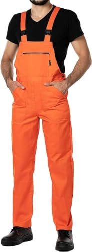 MAZALAT work wear Salopette da Lavoro Uomo, Taglie Grandi S-3XL, Made in EU, Colori Diversi, Tuta da Lavoro Uomo Qualità, Arancione, XL