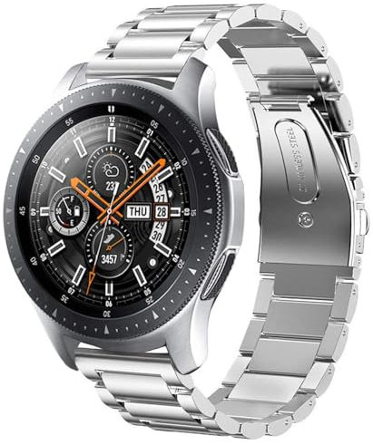 NEAWO Armband Kompatibel mit Samsung Galaxy Watch 42mm, 20mm Armband Metall Ersatzband für Galaxy Watch 3 41mm, Galaxy Active/Active 2 40mm 44mm, Gear S2 Classic/Sport (Edelstahl Silber)