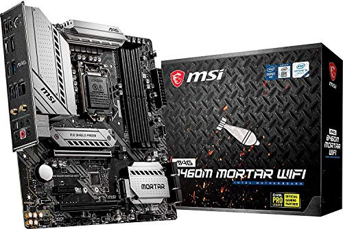 MSI MAG B460M MORTAR WIFI Gaming Motherboard, M-ATX - Supports Intel Core 10th Gen Processors, LGA 1200, SLI/CF, Dual M.2 Slots, DP/HDMI, 2.5G LAN, Wi-Fi 6