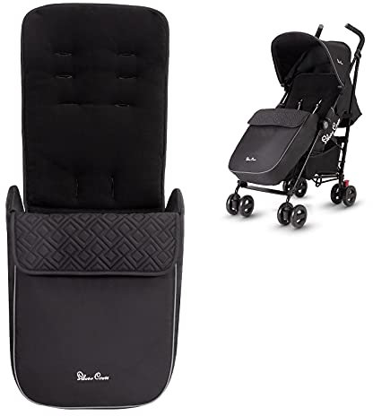 Silver Cross - Saco Zest - Accesorios para cochecito - Saco para cochecito - Calentador de pies - Resistente al agua - Negro