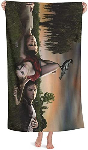 NICHIYOBI Serviette de bain The Vampire Diaries - Impression numérique 3D - Douce et moelleuse - Aspect tendance - Serviette de voyage - Doux et résistant à la lumière (6,100 cm x 180 cm)
