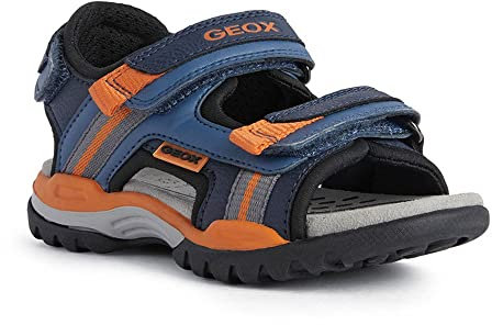 Geox Garçon J Borealis Boy A Sandales, Dk Avio/Orange, 26 EU