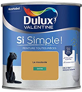 Dulux Valentine Peinture Si Simple Peinture Intérieure Toutes Pièces - Peinture Mur et Plafond, Porte et Plinthe - Couleur : Le Moutarde - 0,5 L