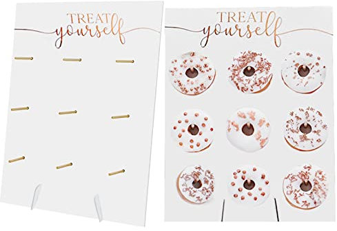 Comius Sharp Wiederverwendbare Donut-Wand, 2er-Pack Donut-Halter-Brett-Dessert-Ausstellungsstand mit Bambusstab, Partydekorationszubehör für Hochzeitsgeburtstag