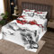 Chinesische Tuschemalerei Tagesdecke 170x210cm,Red Plum Bossom Floral Bettdecke Set für Kinder Mädchen Dekor,Naturlandschaft Landschaft Dekorative Mikrofaser gesteppt mit 1 Kissenbezug, 2 Stück