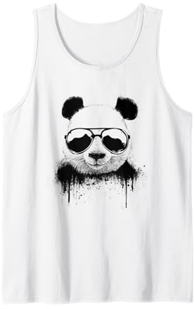 süßes Riesen Panda Motiv Shirt, Bär mit Sonnenbrille hoodie Tank Top