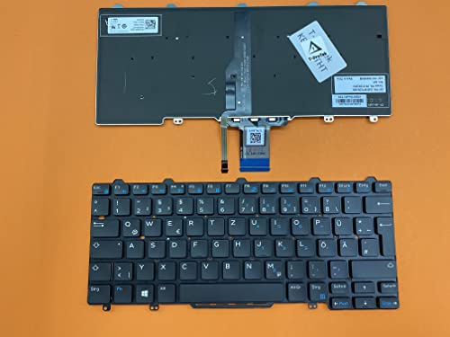 T-ProTek DE-Tastatur Keyboard Beleuchtung kompatibel für Dell Latitude 12 (7275)
