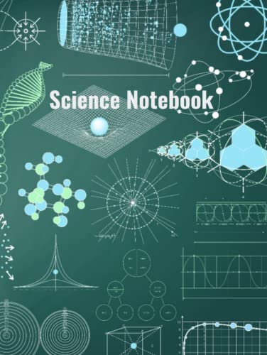 Science Notebook: Chemistry, Physics, Geometry, and other Science Students, Half Blank and Half College Ruled Lined pages.