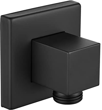 Heyalan Shower 90 Wall Supply Elbow - Matte Black Square Shower Hose Connector