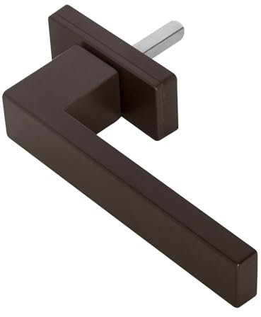 Haus Werkzeuge Tirador de aluminio para puerta de balcón para picaporte de ventana, herraje giratorio, herraje de ventana, 45°, 7 x 35 mm (RAL 8019 mate)