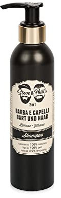 Steve & Phill's Haar und Bartshampoo, 200ml - 100% natürlich, 100% geil, 0% langweilig - geeignet für alle Haartypen, mit Bio-Latschenkieferöl aus Südtirol (Zitrone)