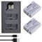Batmax 2Pcs LP-E5 Replacement Battery and Dual Charger with Type C port for Canon EOS 450D, EOS 500D, EOS 1000D, Kiss F, Kiss X2, Kiss X3, Rebel XS, Rebel XSi, EOS Rebel T1i