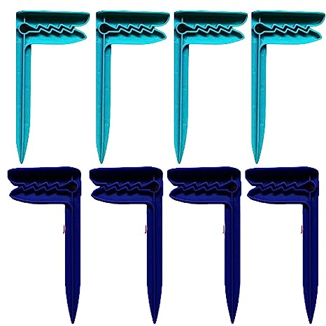 SusggO 8 clip per teli mare – mollette per teli mare – mollette mollette – mollette telo mare coperta picnic per fissare sabbia – accessori per spiaggia, spiaggia, campeggio (celeste)