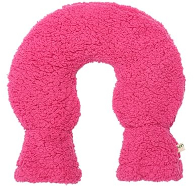 Premium Nacken Wärmflasche aus PVC für Schulter und Nacken mit kuschligem Teddy Bezug mit Klettverschluss und extra Innenfutter, (Pink)