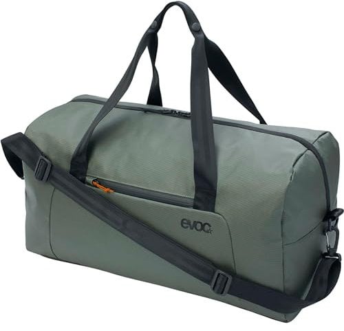 EVOC WEEKENDER 40, Reisetasche (wasser- und schmutzabweisendes Tarpualin, inkl. Außen- und Innentaschen, Volumen: 40l, Gewicht: 720g, Maße: 55 x 26 x 28 cm), Dark Olive - Black