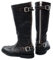 Stivali da Cavaliere da Uomo Stivali da Moto Stile Cowboy Occidentale Stivali Alti da Moto con Fibbia Scarpe da Equitazione da Esterno Vintage di Grandi Dimensioni,Nero,44 EU