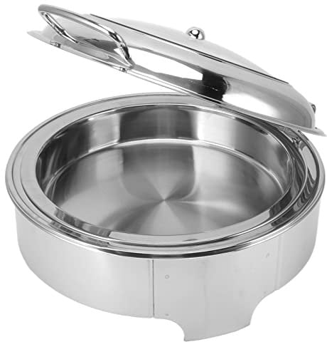 Chafing Dish Buffet Set, Stainless Steel Round Chafers and Buffet Warmers Sets, with Food Tray Water Tray Roll Top Lid for Catering Events, Weddings, Graduations(Silver)