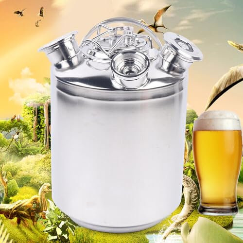 10-Liter-Keg-Reinigungsfass Edelstahl-Bierreinigungsbehälter 3 Kopfhähne Reinigungsfass für Keg-Zapfanlagen