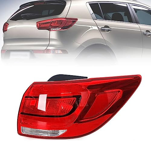 BYBEST Rücklicht Heckleuchte Rückleuchte für Kia Sportage R 2014 2015 2016 2017, Auto Heckklappe Rückleuchten Linke Rechte Rücklichter Gehäuse, Right- Outside