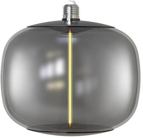 FactorLED Bombilla Led Filamento Decorativa Gigante E27 4W (30W), Modelo G250, Cristal Ahumado, Estilo Vintage, Bombilla Grande Retro, 21.7x22cm, Luz cálida 1800K (T220 Ahumado)