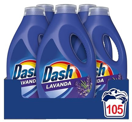 Dash Detersivo Liquido Lavatrice, 105 Lavaggi (21x5), Lavanda, Rimuove Le Macchie, Dona Freschezza, Efficace A Freddo E In Cicli Brevi