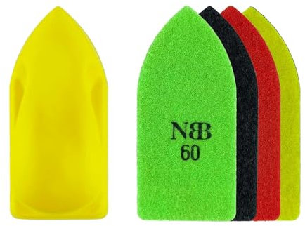 NBB Diamant-Handschleifpad zum Schleifen oder Polieren Diamant-Schleifblock Schleifschwamm mit Schaumstoffrücken zum Schleifen von Stein Keramik Fliesen Glas Holz Metall (60/120/200/400# Austauschbar)