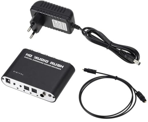 Paociuro Convertitore DAC Audio Stereo AC3 da Digitale Ad Analogico A 5.1 Canali SPDIF Ottico Coassiale AUX da 3,5 mm A 6RCA Kit di Parti Decodificatore Spina UE