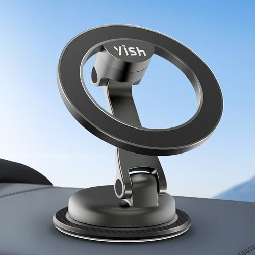 YISH Soporte Movil Coche Iman Telefono Coche 34x N52 Soporte Magnetico Movil Coche 360° Rotation Porta Movil Coche Magnet con iPhone 16 15 14 13 12 All Smartphones