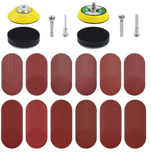 240pcs 2 Inch Sanding Discs Paper Round Kit, Sanding Pad Kit for Drill Grinder Rotary Tools Drill Sanding Attachment Sanding Paper Includes 80-3000 Grit