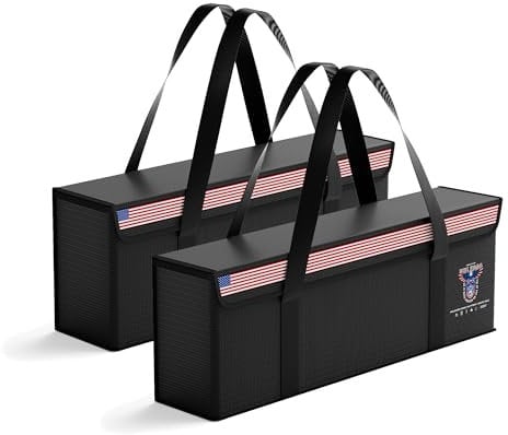 HulkGoo Ebike Akku-Tasche, feuerfest, batteriefest, explosionssicher, wasserdicht, Lipo-Batterie-Aufbewahrungsbox, Lithium-Batterie-Schutz, sichere Hülle (49 x 10,9 x 17,8 cm), 2 Stück