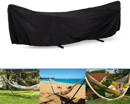 DOWMGYDX Housse de Hamac Imperméable pour Hamac avec Barre Hamac Double,Housse Hamac pour L'extérieur,Housse Protection Hamac Exterieur,Housse Protection Hamac sur Pied (Black, 210D-477x147x45cm)