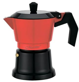 Feel Maestro MR-1657-3 Italienische Kaffeemaschine, Schwarz, Rot, Aluminium, 150 ml, 3 Tassen, Marke EAN: 4820268321497
