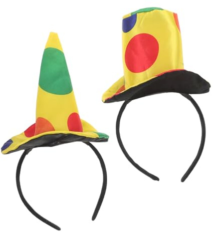 Ipetboom 2stücke Kleiner Clown Hut Stirnbänder Für Damen Kopfschmuck Für Halloween-kostüme Haarreifen Für Zirkuskostüme Kostüm-accessoires Für Erwachsene