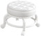 Chaise Pivotante Tabouret à Roulettes, Tabouret à 360° avec Roulettes, Petit Tabouret Bas Cuir Sur Roulettes, Pédicure Bouchettes Pivotantes Universelles pour Salon Massage, Coiffure, Spa, Blanc