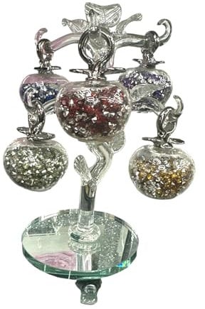 Crystal Glass Apple Tree - Artificial Tree Figurine Ornament Table Decoration Feng Shui Crystal Apple Tree Decoration