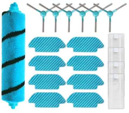 Compatible con Cecotec Conga 4090 4690 5090 5490 6090 Robot Aspirador Rodillo Principal Cepillo Lateral Mopa Paños Trapo Repuestos(Grey)