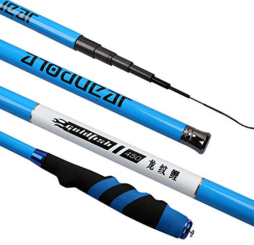 Fishing Rod,Fishing Whip Super Hard Carbon Fiber Telescopic Fishing Rod 2 8 Power Stream Hand Pole 3.6-6.3.0M Carp Rods(4.5 m)