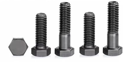 M11 Schwarze Sechskantschrauben aus 8.8 Stahl, Steigung 1,25/1,75(M11 1.25 x 31mm 10pcs)