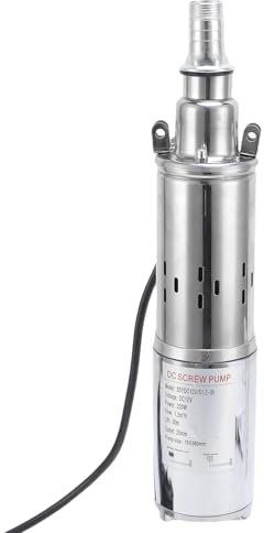Pompe Solaire en Profondeur, Pompe de Puits Submersible de 220W avec Têtes de 5,4 Gpm de 98 Pieds, Acier Inoxydable Pumpant D'eau de Forage Submersible pour L'irrigation et les