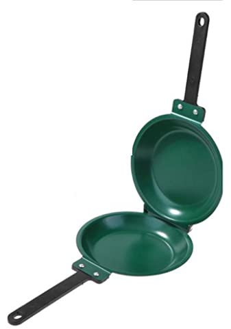 LCHJX Double Sided Frying Pan Green Nonstick Stir Frying Pan with Ceramic Coating Pancake Maker Cake Maker Home (Color : A, Size : 1pcs) Vision